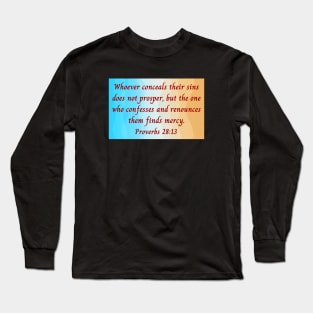 Bible Verse Proverbs 28:13 Long Sleeve T-Shirt